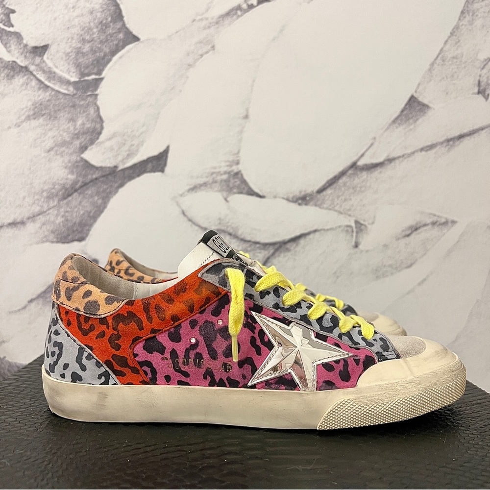 HTF GOLDEN GOOSE Multi COLOR Leopard SUPERSTAR Penstar 37 - Picture 3 of 12
